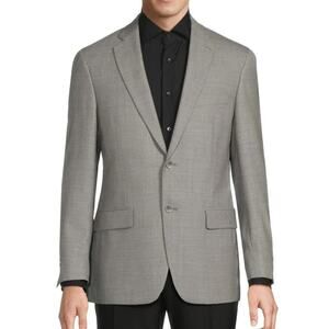 Hart Schaffner Marx Mens Textured Wool Blazer Sport Coat Gray Classic Fit